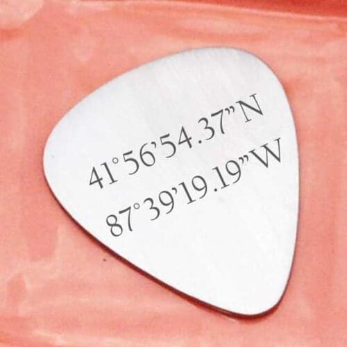 Ufine jewelry guitar pick pendant numbers Global Positioning pick bag stainless steel customed necklace N4618