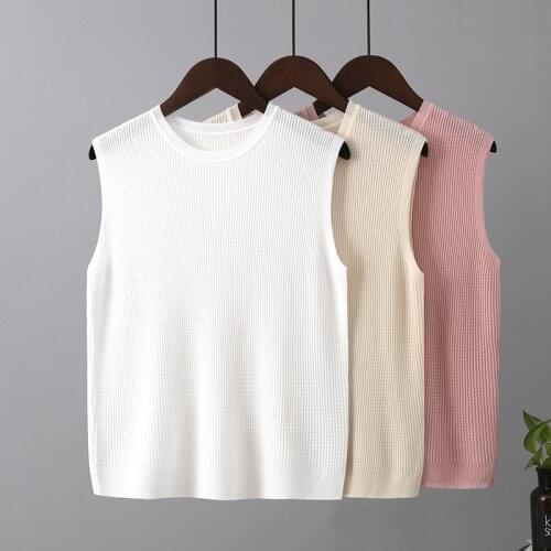 HLBCBG Spring Autumn 2021 basic Cashmere U-neck Tank Top Women Casual Soft Sexy Sleeveless cashmere tank vest Female tank top