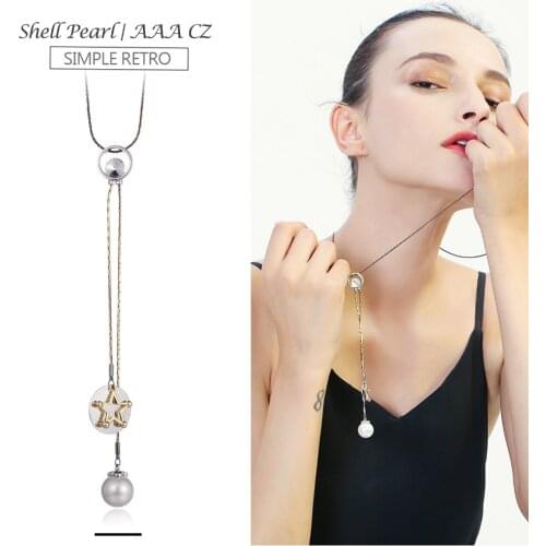 Hongye Freshwater pearls Necklace 925 Sterling Silver Adjustable collares Womens jewelry kolye for Party Girl