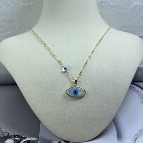 Fashion Pearl Shell Evil Eye pendant Necklace For Women Choker Natural MOP Girl Jewelry