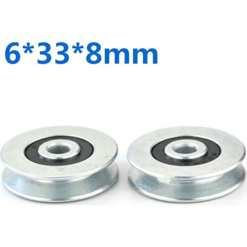 1PC 6*33*8mm V Groove Mental 265 Bearing Round Pulley Steel Wire Over Line Lifting Wheel Guide Wheel Mechanical Rolling Wheel