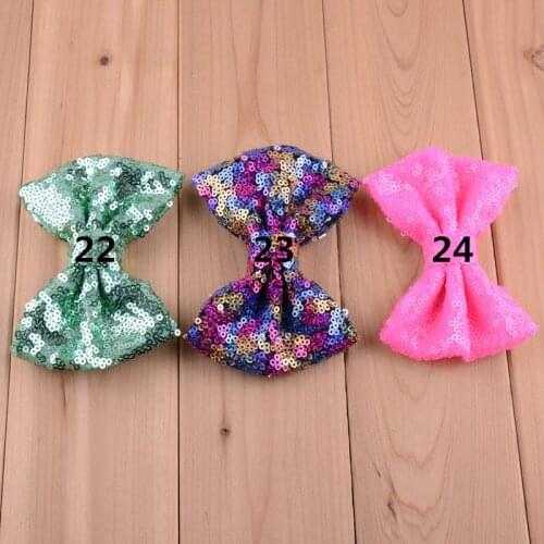 10 pcs/lot , Beautiful Sequins Bow for Apparel Accessory, Glitter Bowknot Without Clip