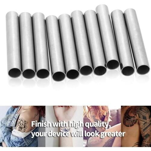 10Pcs Tattoo Handle Pipe Grip Tip Back Needle Stem Machine Connection Tube Stainless steel material is durable, rustless
