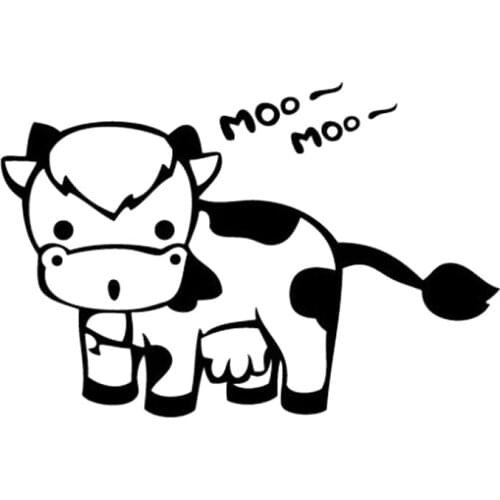 15*10.1cm Cow Moo - Cartoon Decal Sticker Cute And Interesting Rear Window Car Sticker Body Decals Car Styling