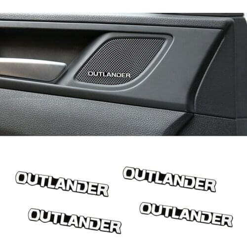 4pcs car audio decorate 3D Aluminum Badge Emblem Sticker For Mitsubishi Outlander 2018 2019 accessories car styling