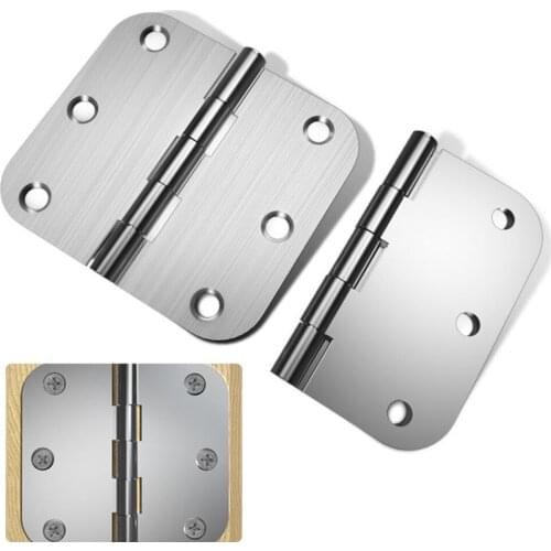 4 Pcs Stainless Steel Door Hinges Hardware Hinges Door Connector Drawer 6 Mounting Holes Furniture Bookcase Window Cabinet Home