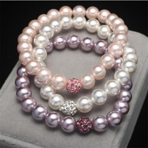 A+ Natural Shell Pearl Bracelets Elegant Baroque Pearls Beaded Bracelet for Women Men Elastic Chain Fine Jewelry Wedding Gifts