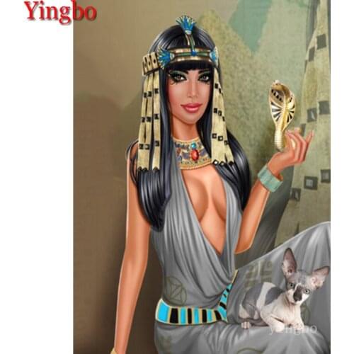 Diy Diamond embroidery Egypt queen cobra woman full drill square round Diamond painting Diamond mosaic Needlework Decoration