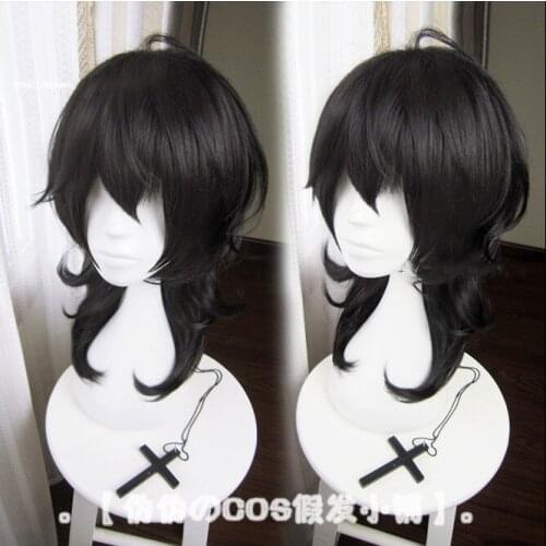 Anime Ensemble Stars Sakuma Rei Wigs Black Heat Resistant Synthetic Hair Cosplay Wigs + Wig Cap