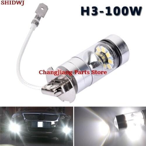 2pcs H3 Car LED Lamp Fog Tail Driving Light Bulb High Power Automotive Auto Replacement Light-emitting Diode Singnal Head Lamp