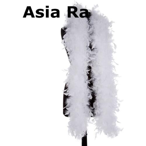 Asia Ra 10 meters 80g snow white color Fluffy marabou turkey feather boas 2meter/pc DIY wedding feather strips for decorations