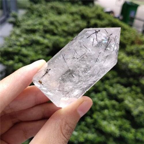 Black Rutile Crystal Stone Home Decoration Stones Crystals Wicca Cristal Pierre Naturelle Cristaux Natural Healing Decor Quartz