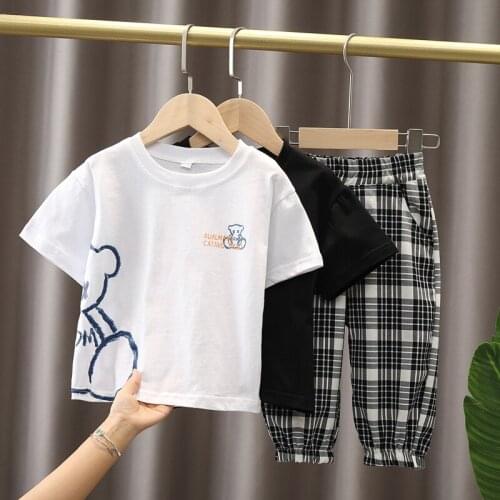 Kids Clothes T-Shirt+Pants Set Children Clothing Suit Girls Toddler Boys Baby Summer Casual Sets Cartoon Ultra-Thin 2-Piece Set