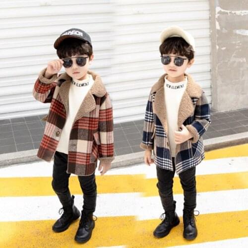 Childrens clothes boys woolen heavy coat