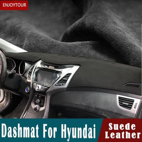 For Hyundai ELantra/i35 Sonata/i45 Creta/ix25 Tuscon/ix35 Accent Verna Solaris Suede Leather Dashmat Dashboard Cover Pad Carpet