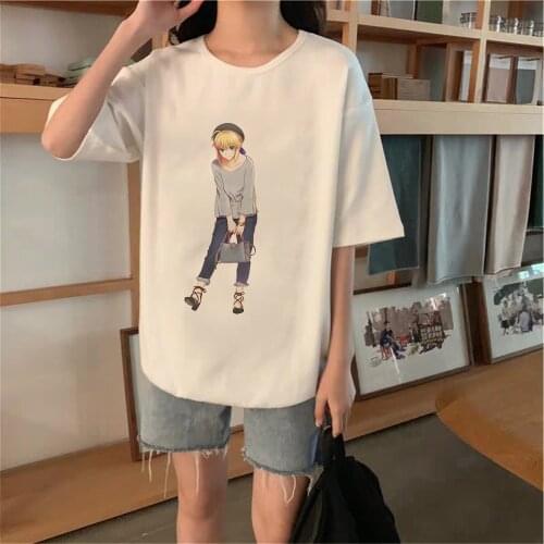 Kawaii Fate Grand Order Short Sleeve T shirt For Girls Anime Cartoon Fate Go Casual Clothing T Shirt O neck Tee Tops
