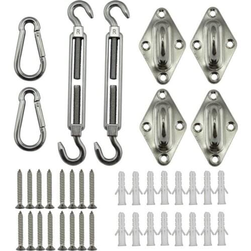Awning Install Attachment Set Sun Shade Sail Canopy Accessories Stainless Steel Hardware Kit For Home Garden Sunshade Fixing