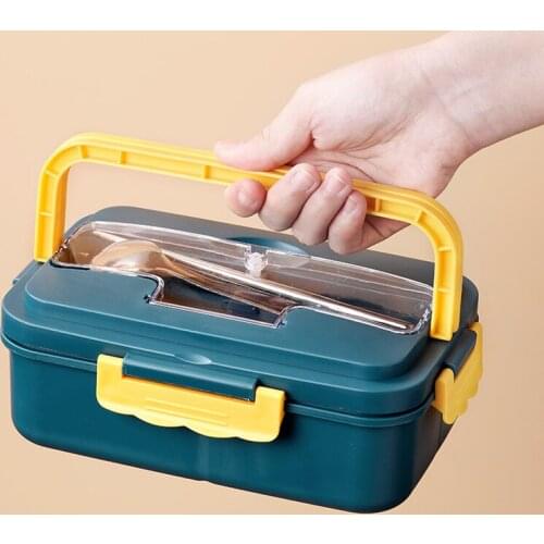 Bento box japanese style for kids Student food container Wheat Straw Material Leak-Proof Square lunch box With Compartment