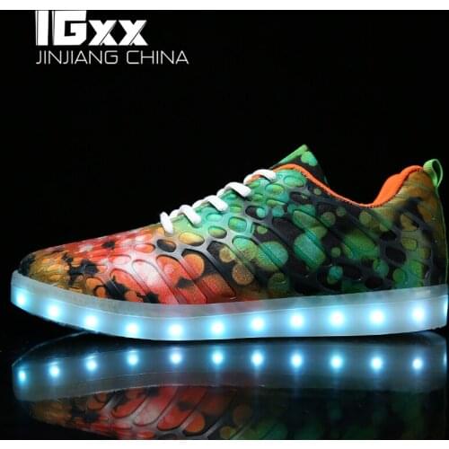 IGxx LED Shoes Light For Men Flower USB Recharging LED Shoes Women Glowing Luminous Flashing Shoes Kids LED Light up Sneakers