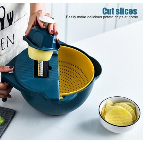 Multi-function Vegetable Slicer 6 Types Cutter Potato Carrot Grater Shredders With Strainer Kitchen Fruit Vegetable Tools