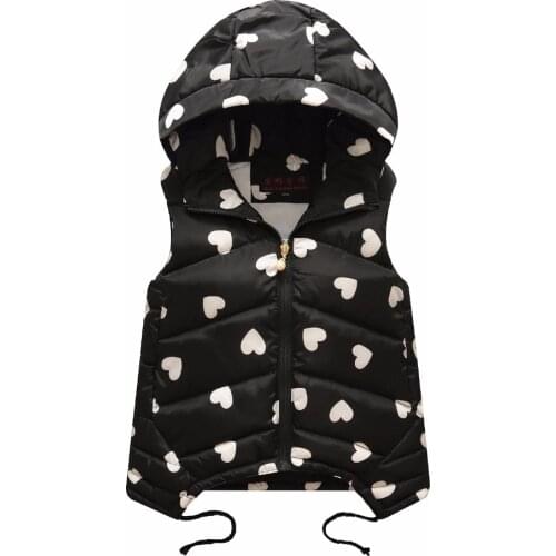 Fashion Casual Cute Love Winter Girls Baby Coat Childrens Vest,Hooded Kids Vest For Autumn Winter,Warm Comfortable Vest Girls