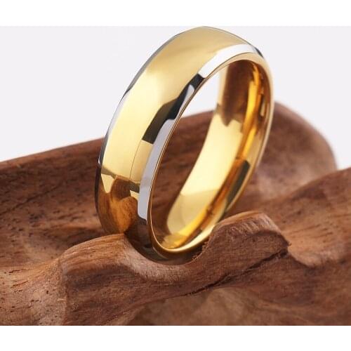 Mens wedding bands tungsten carbide New Fashion Gold Rings Tungsten Steel Men Women Jewelry Big Wedding Rings