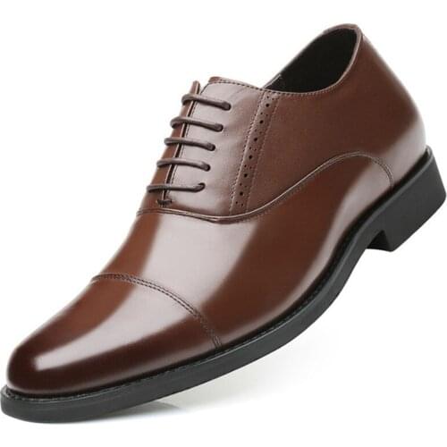 Cheap Price New Invisible Elevator Formal Dress Shoes Mens Oxford Shoes Leather Height Increasing 7cm For Wedding Party