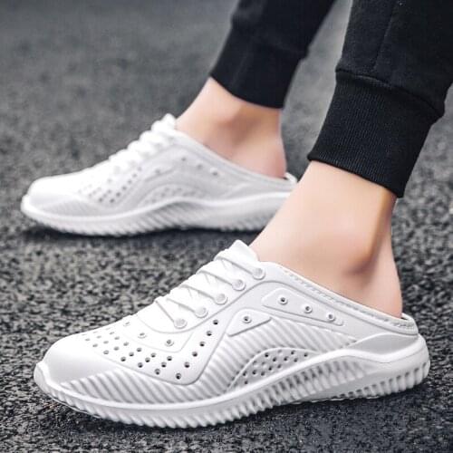 Hole Sandals Shoes Men Hollow Out Aqua Shoes Breathable Quick Dry Casual Upstream Beach Shoes Male Slip on Water Shoes