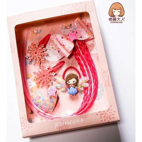 Wigs Childrens Hairpins Fairy Tale Wig Braid Butterfly Ice and Snow Princess Hair Accessory box Angel Christmas gifts