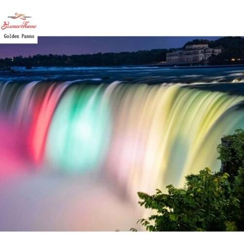 Full Square Diamond landscape 5D DIY diamond embroidery Mosaic paint waterfall Picture Rhinestone wedding decor home