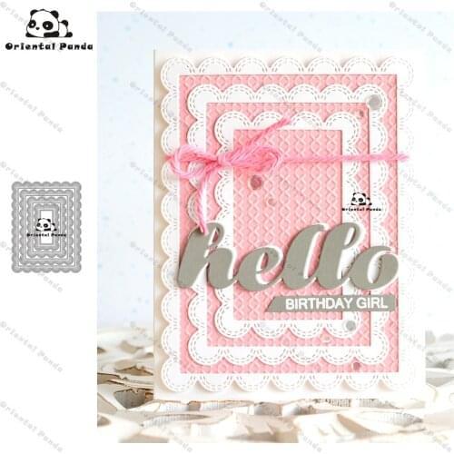 New Dies Double slit scallop rectangle Metal Cutting Dies diy Dies photo album cutting dies Scrapbooking Stencil Die Cuts
