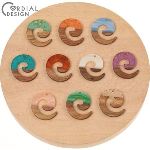Cordial Design 50Pcs 26*28MM Earrings Accessories/Natural Wood & Resin/Pendants/DIY/Jewelry Findings & Components/Circle Shapes
