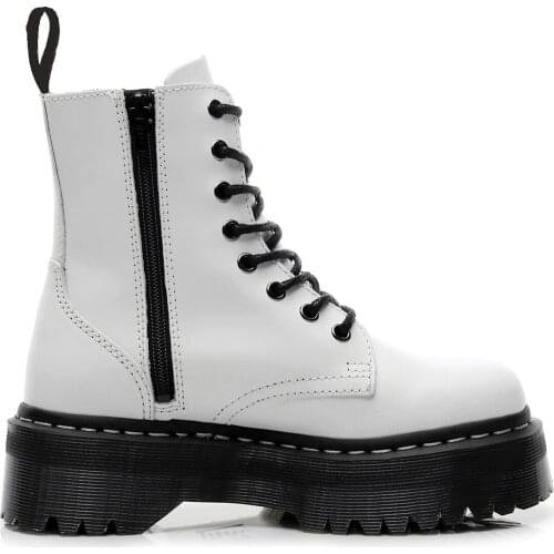 Size34-41 Chunky Motorcycle Boots For Women Autumn 2021 Fashion Round Toe Lace-up Combat Boots Ladies Shoes