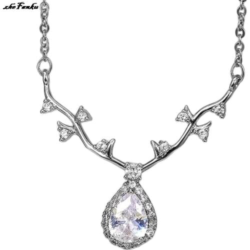 Modern Womens Necklace Luxury Cubic Zirconia Crystal Female Wedding Necklaces Beauty Accessories Party Statement Jewelry