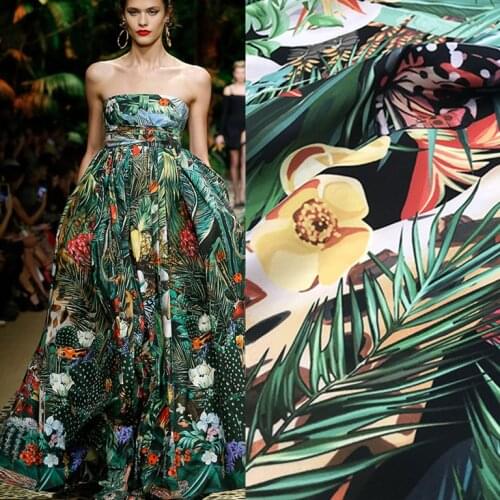 145cm*100cm european sewing fabric tropical rain forest animal pattern digital printing fabric designer fabric by the yard