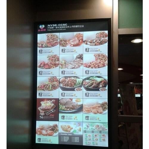 Slim restaurant menu board