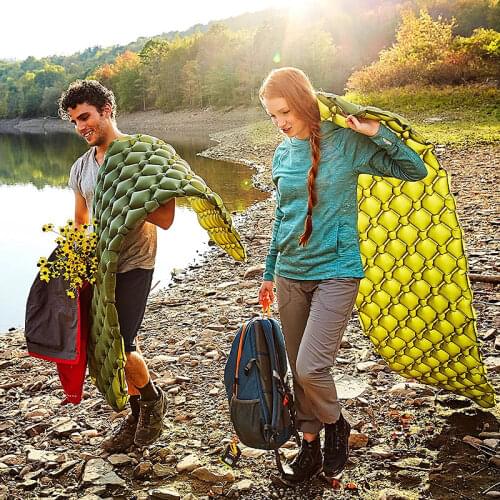 Outdoor Tent With Pillow Diamond-shaped Sleeping Pad Bag Ultra-light Sleeping Pad Portable Moisture-proof Camping Mattress