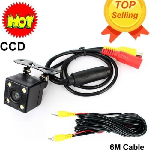 Universal Waterproof Rear View Camera Wide Angle Car Back Reverse Camera CCD 4 LED Light Night Vision Parking Assistance Camera