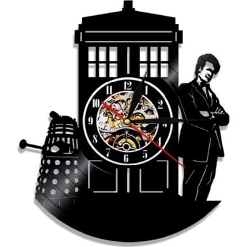 Doctor house vinyl record clock creative art modeling wall clock family decorative clock D