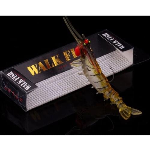 WALK FISH 11cm 11.9g Classic Flexible Soft Shrimp Fishing Lure Bionic Artificial Shrimp Bait With Lead Sea Fishings Tackle