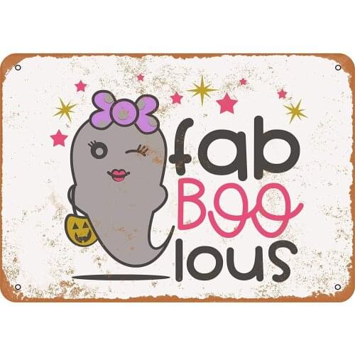 Tin Signs Look Fab Boo LousMetal Sign for Bedroom Cafe Home Bar Pub Coffee Beer Kitchen Bathroom Funny Wall Decor