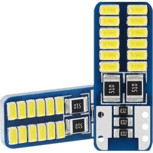 20-100pcs High Quality T10 W5W 168 192 Led Tail Light 3014 24smd 12V For Auto Lamp CANBUS NO Error Car Marker Parking Bulb White