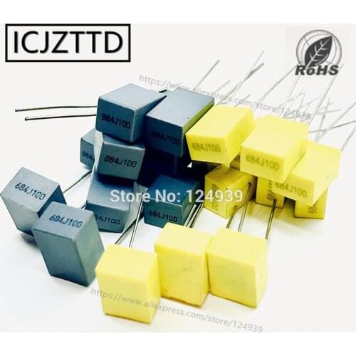 20PCS Polypropylene Safety Plastic Film CL23B 100V 684 5% 684J100 680NF 100V 0.68UF 684 Correction capacitor P=5mm T6/T5