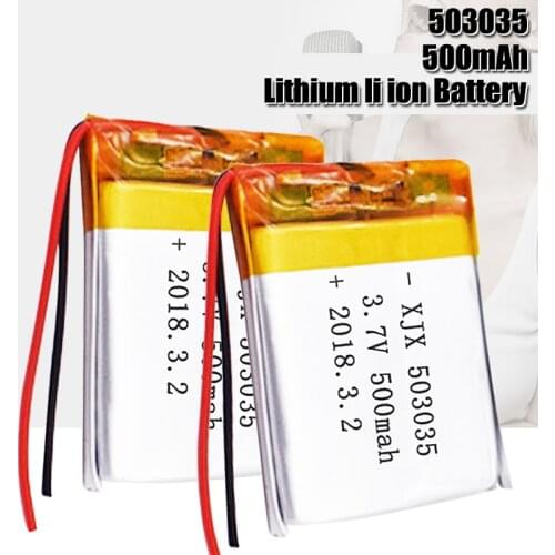 3.7V Lipo cells 503035 500mah Lithium Polymer Rechargeable Battery For MP3 MP4 GPS bluetooth headset DVD LED Lamp E-book