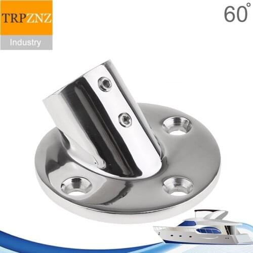 316 stainless steel 60 degree round pipe seat flange Yacht accessories Marine hardware Awning railing handrail fixed base