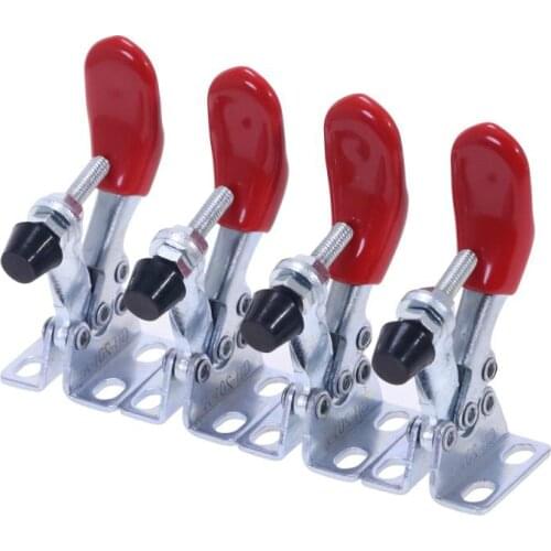 4pcs/set Red Toggle Clamp GH-201A Quick Release Tool Horizontal Clamps Hand New Heavy Duty Tooling Accessory