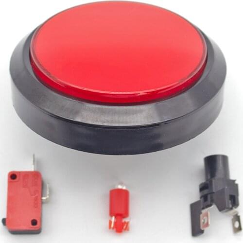 5 PCS/ lot 100mm Big Flat Straight Type Super 12V LED Illuminated Push Buttons Switch For Arcade Machine Video Games Parts