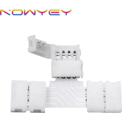 T-Shaped LED Strip Connector 5-Pack 4Pin 10mm DIY Fittings RGB Strip Connector for SMD5050 LED Strips