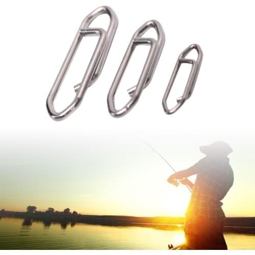 50 Pcs/Pack Powerful Stainless Steel Fishing Fast Link Clips Lock Snaps Quick Lure Change Connector for Freshwater