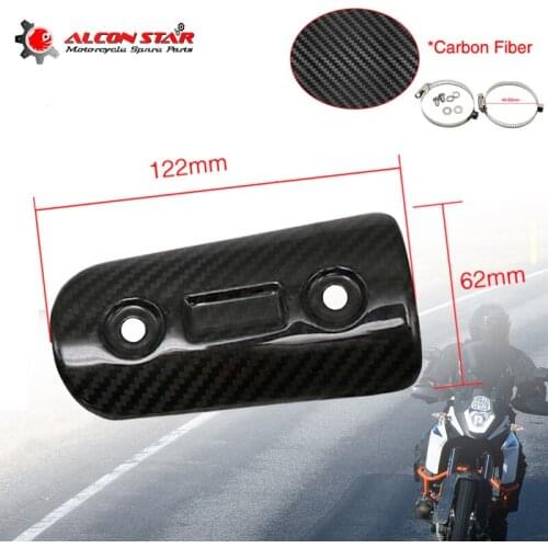 Alconstar-1 pcs Universal Motorcycle Exhaust Carbon Protector Heat Shield Anti-Scalding Cover Connect Exhaust Muffler Cover